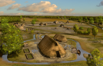 Small village around 800 AD.