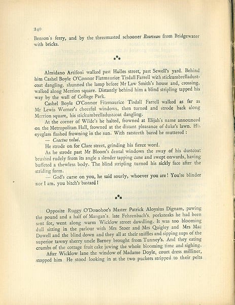 Asterisms in the 1922 edition of Ulysses.