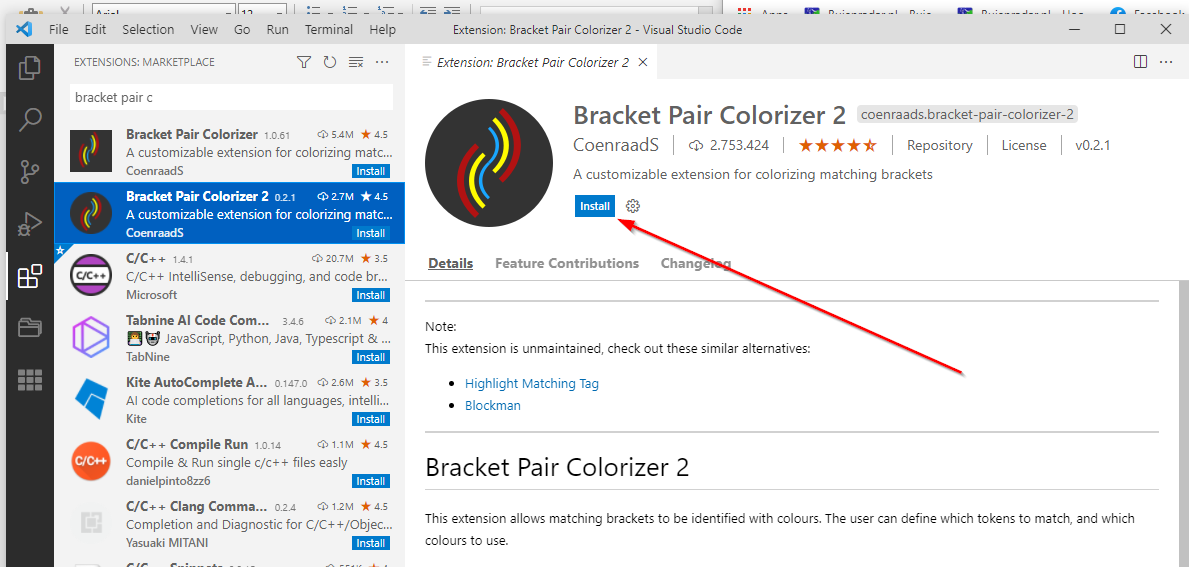 VSCode: install Bracket Pair Colorizer plugin.