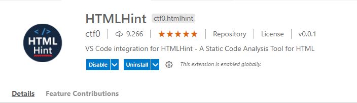 VSCode: Plugin: HTMLhint by ctf0.
