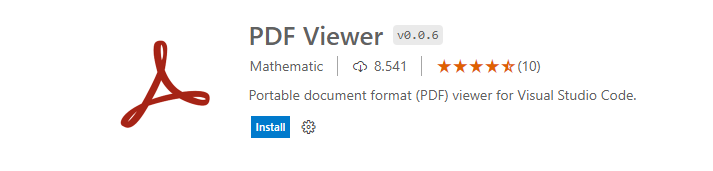VSCode: Plugin: PDF Viewer by Mathematic.